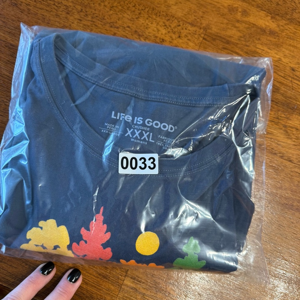 Life Is Good women’s Navy Long Sleeve Tee with Colorful Trees crusher size XXXL - Picture 7 of 7
